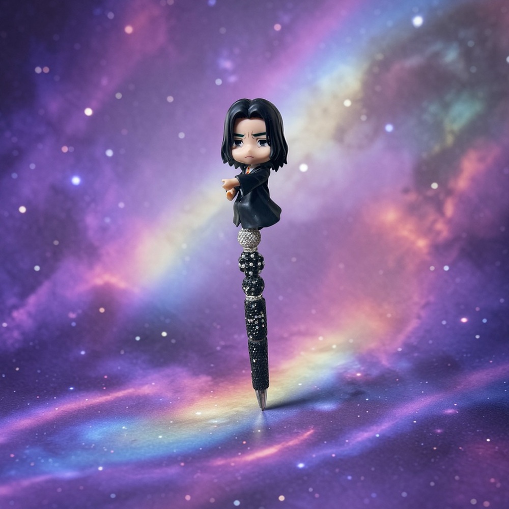 Kawaii Black Chibi Character Beaded Pen Snape Hogwarts